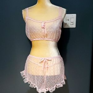 Shein Lace Lingerie Set, Bralette and Boyshorts Size 1X